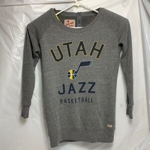 Women Sportige Gray Utah Jazz Sweatshirt w Back Zipper Size Small